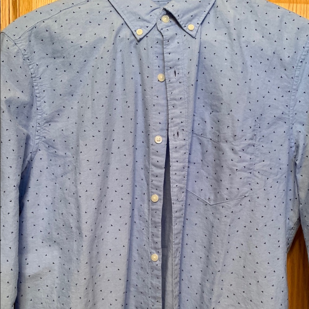 American Eagle By Payless Blue Casual Button Down Shirt